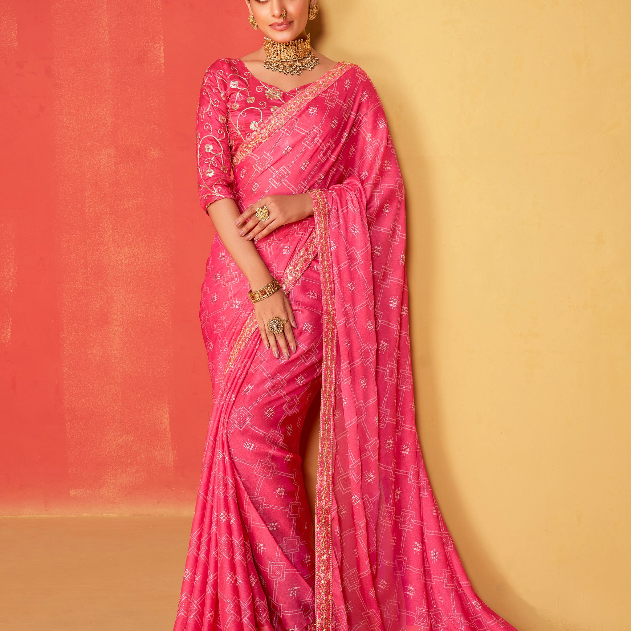 Beautiful Designer Occasion Wear Pure Chiffon Saree