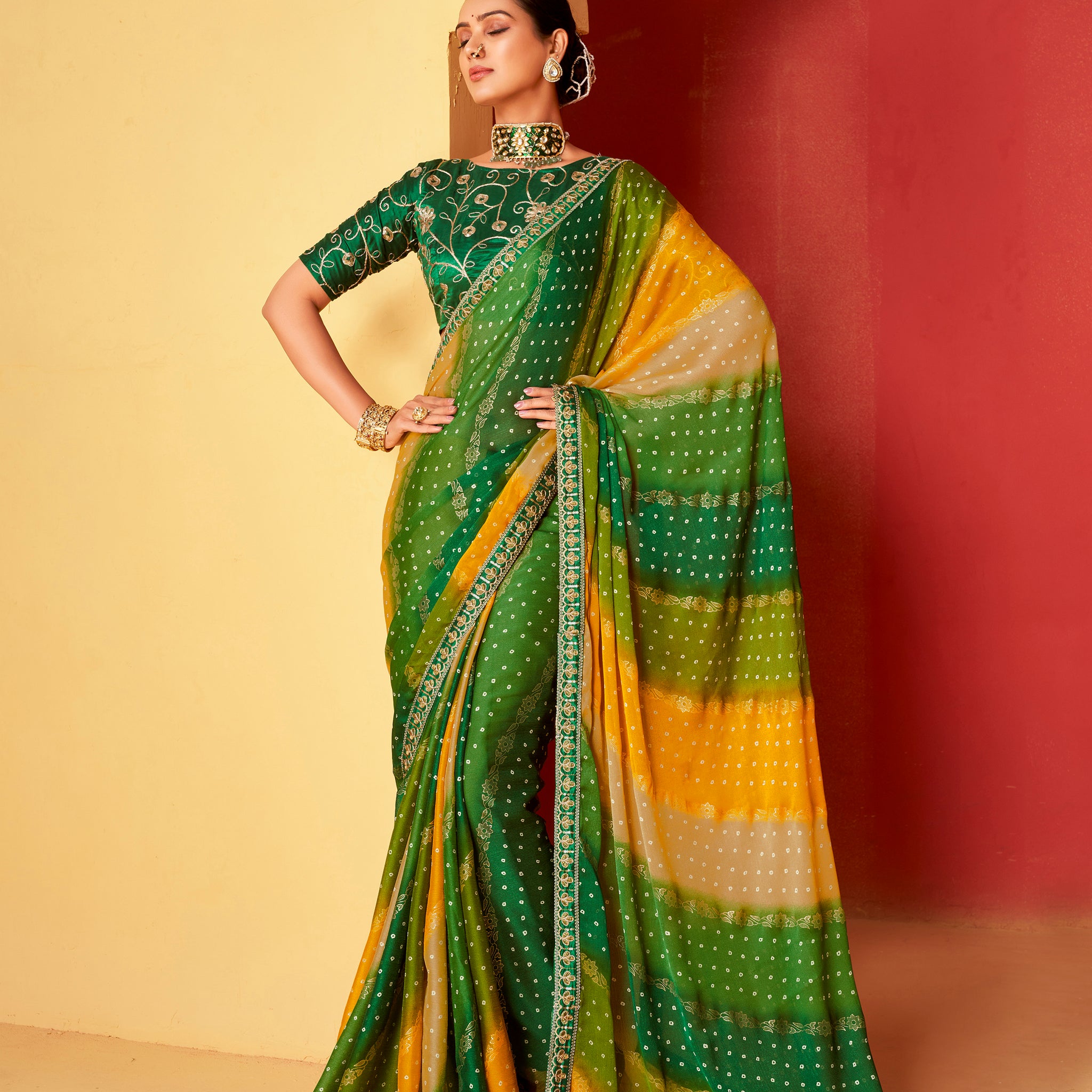 Beautiful Designer Occasion Wear Pure Chiffon Saree
