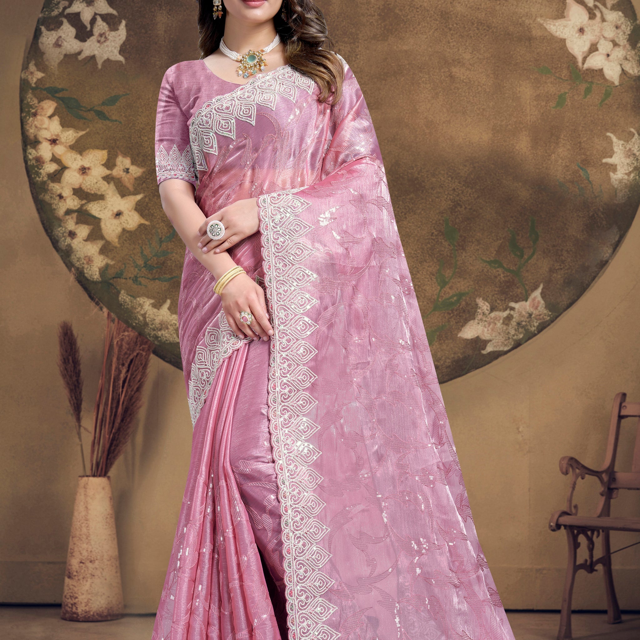 Beautiful Designer Occasion Wear Jimmy Choo Silk Saree