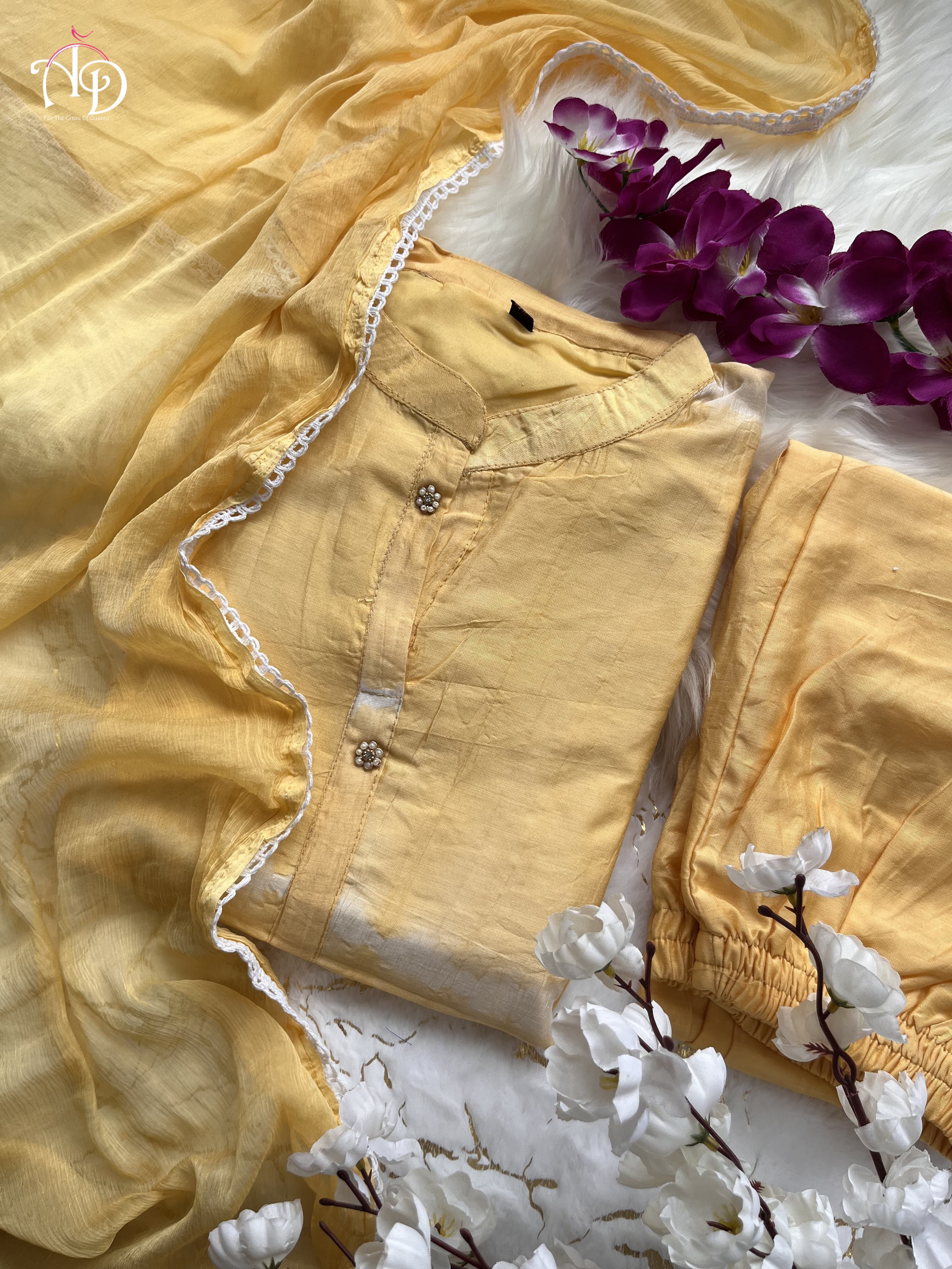 Beautiful Party Wear Pure Chanderi Silk Suit With Dupatta