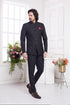 Black jodhpuri with red pocket square

