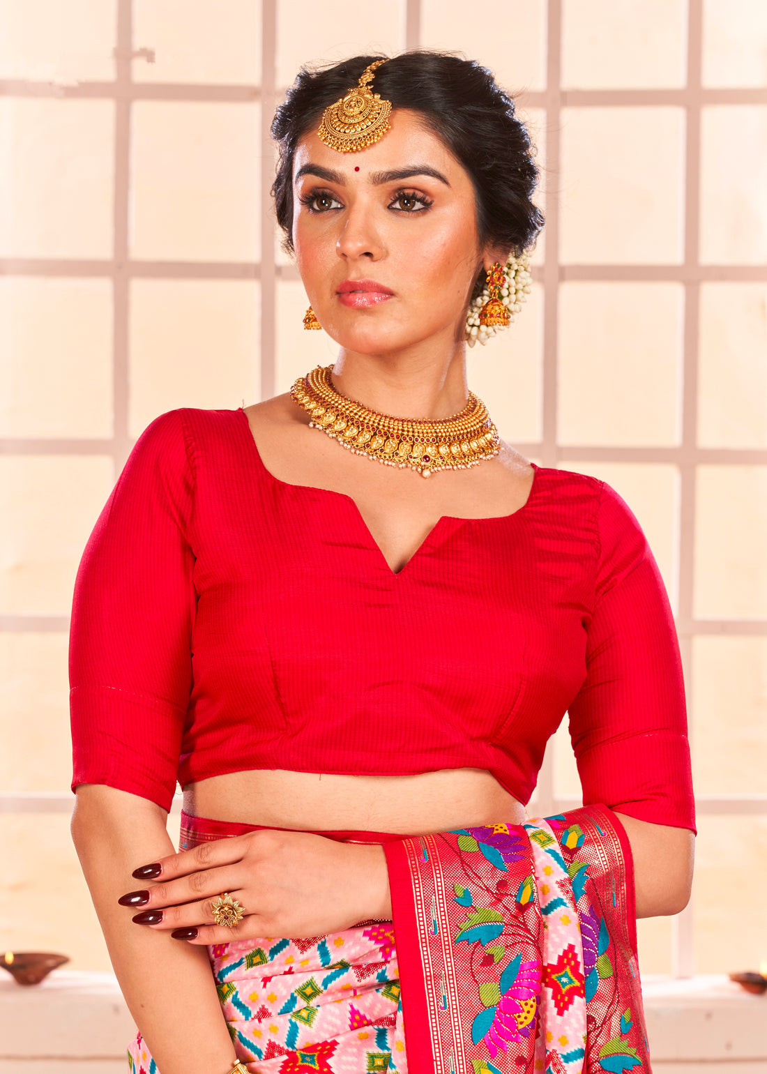Beautiful Fancy Velvet Silk With Paithani Design Saree