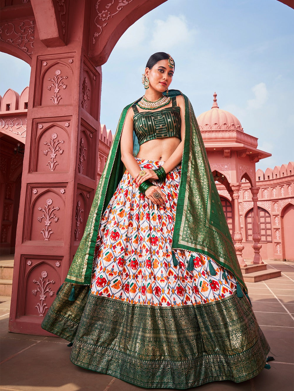 Navratri Special Traditional Looks For Patola Print Lehenga Choli D.no-1640