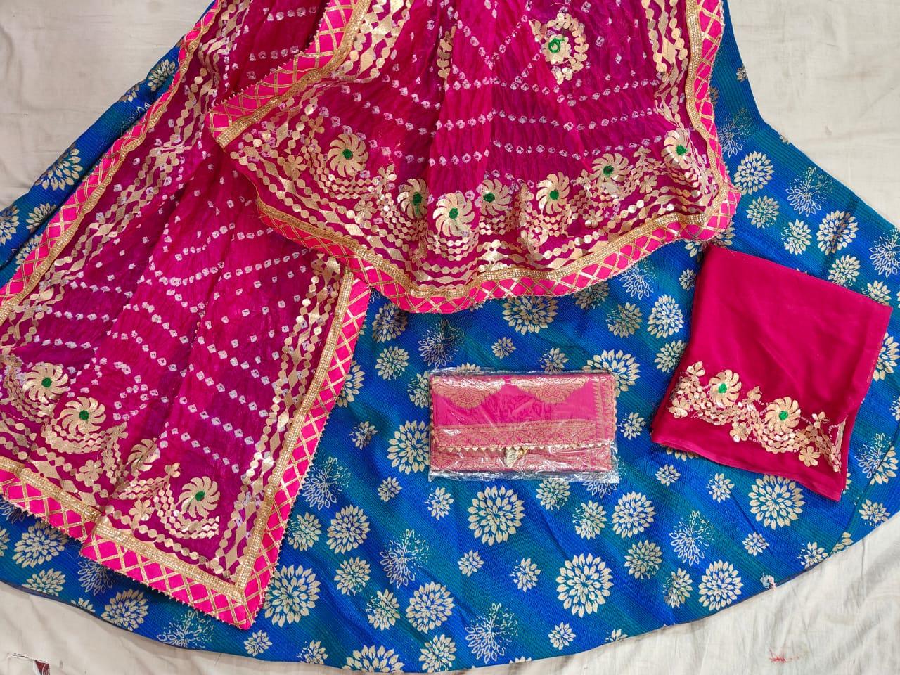 Beautiful Rajsthani Traditional Brocade Silk Lahenga - Anant Exports
