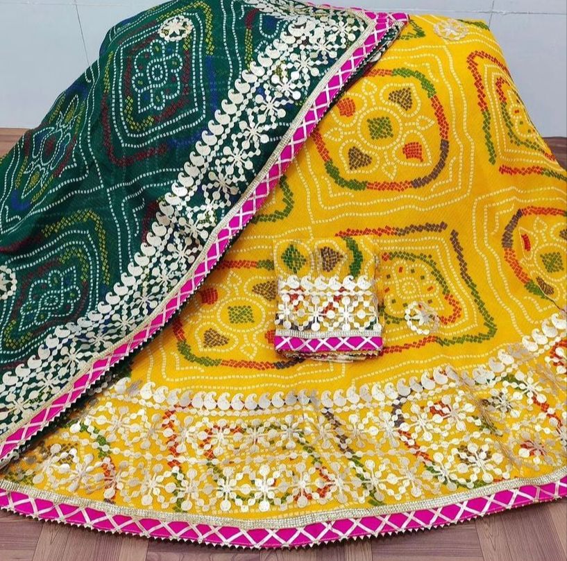 Rajsthani Traditional Rajputi Pure Bandhej Lehenga Chunri