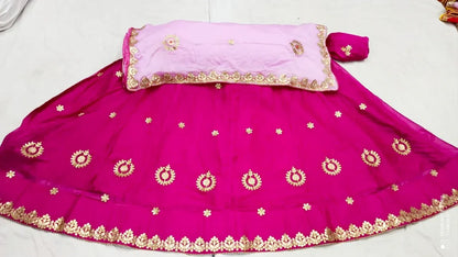 Rajsthani Traditional Rajputi Pure Organza Butti Work Lehenga Choli - Anant Exports