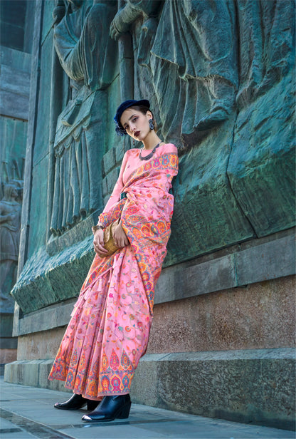 Beautiful Designer Occasion Wear Kashneer Silk Handloom Weaving Saree