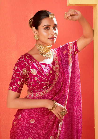 Beautiful Designer Occasion Wear Pure Chiffon Saree
