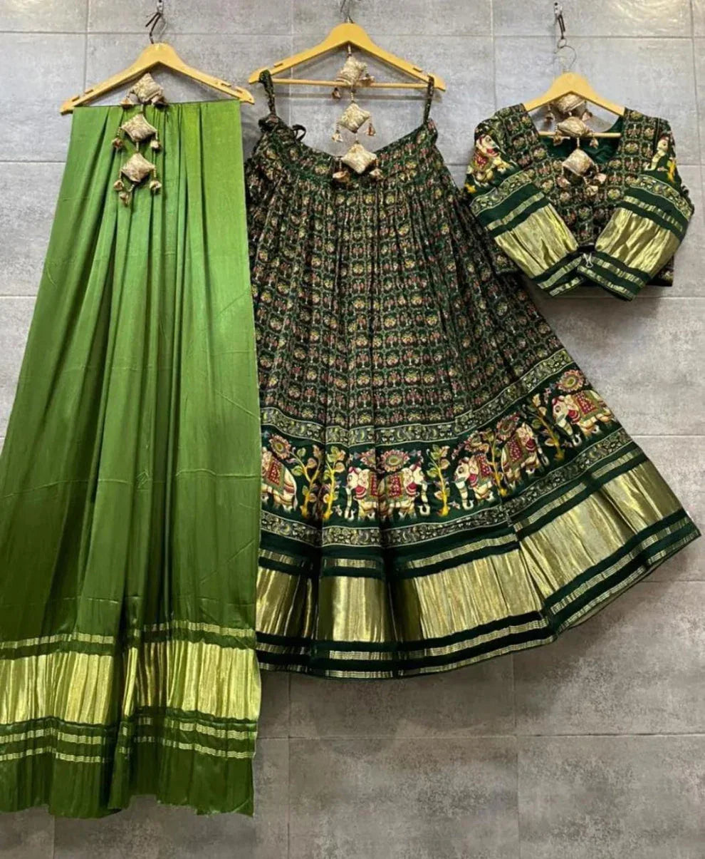 Party Wear Designer Pure Gaji Silk Chaniya Choli - Anant Exports