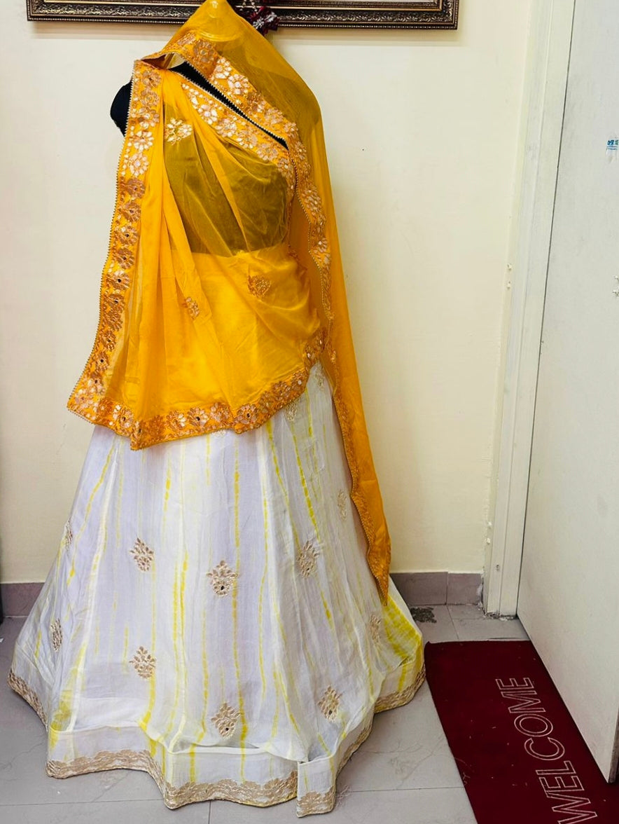 Rajsthani Traditional Gottapatti Shibori Lehanga Chunni