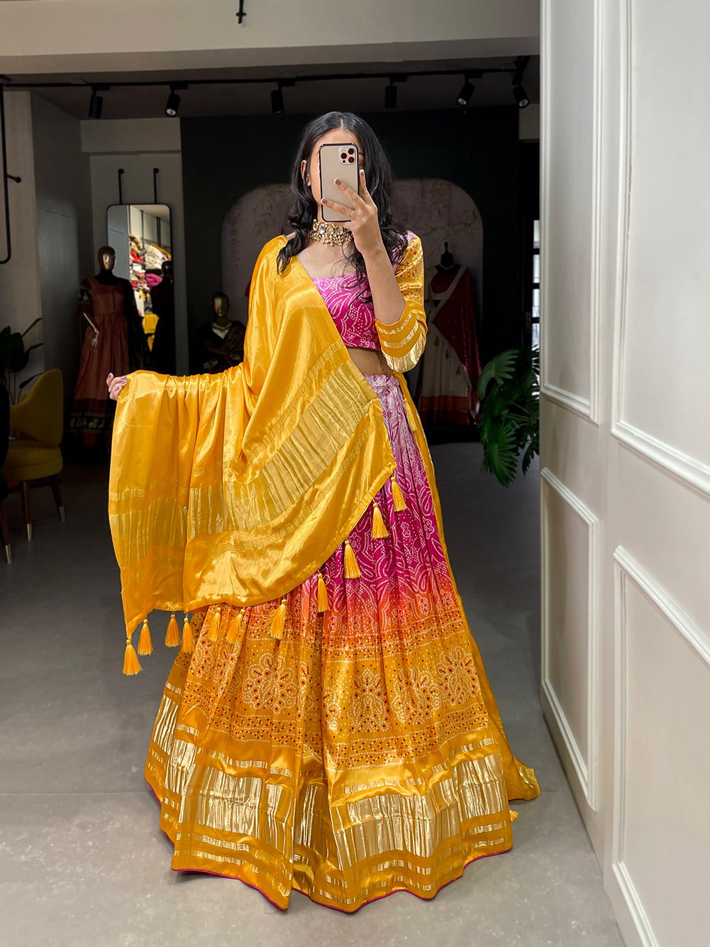 Beautiful Designer Party Wear Pure Gaji Silk Lehenga Choli