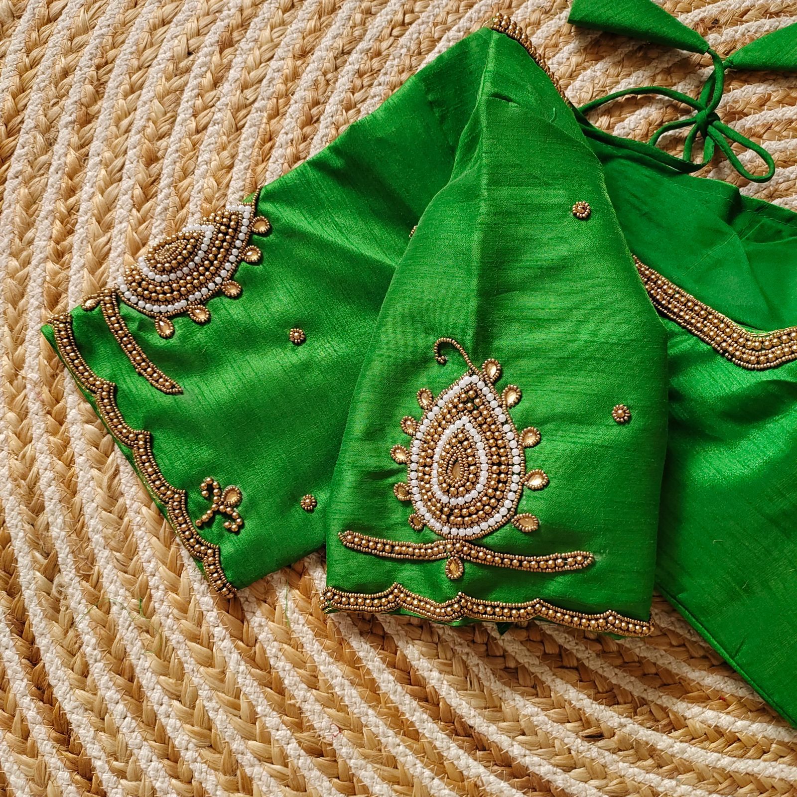 Beautiful Designer Golden Handcrafted Blouse