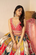 Multi-Color Lehenga with Hand Embroidery and Zari Work

