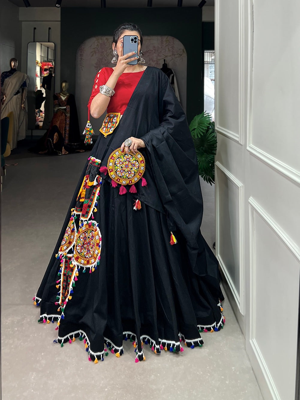 Navratri Special Traditional Bandhej Lehenga choli Dno 1657