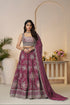 Maroon Satin Silk Lehenga Choli Set

