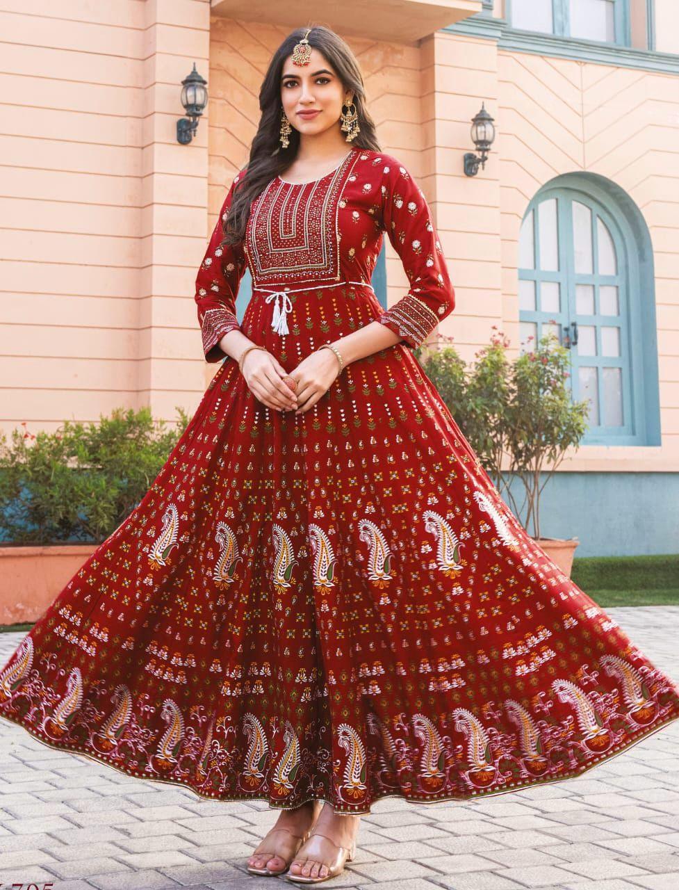 Beautiful Long Anarkali Gown Kurti Glam NX - Anant Exports