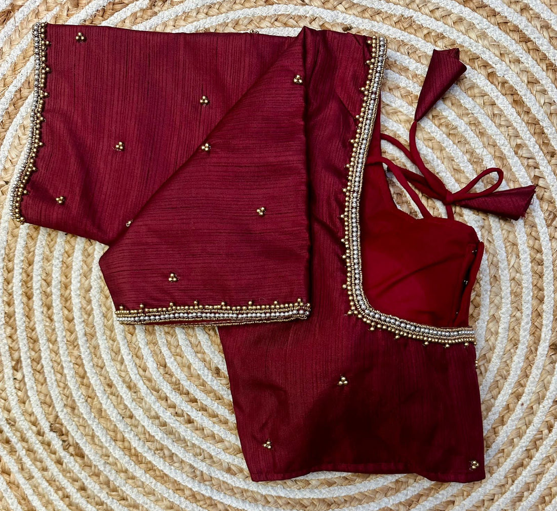 Beautiful Designer Golden Handcrafted Blouse