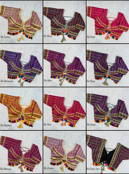 Readymade Navratri Special 11 Nidal Multi Gamthi Work Blouse - Anant Exports
