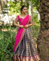 Beautiful Kanjiveram Silk Pure Zari HALF Saree with Blouse Along With Dupptta - Anant Exports
