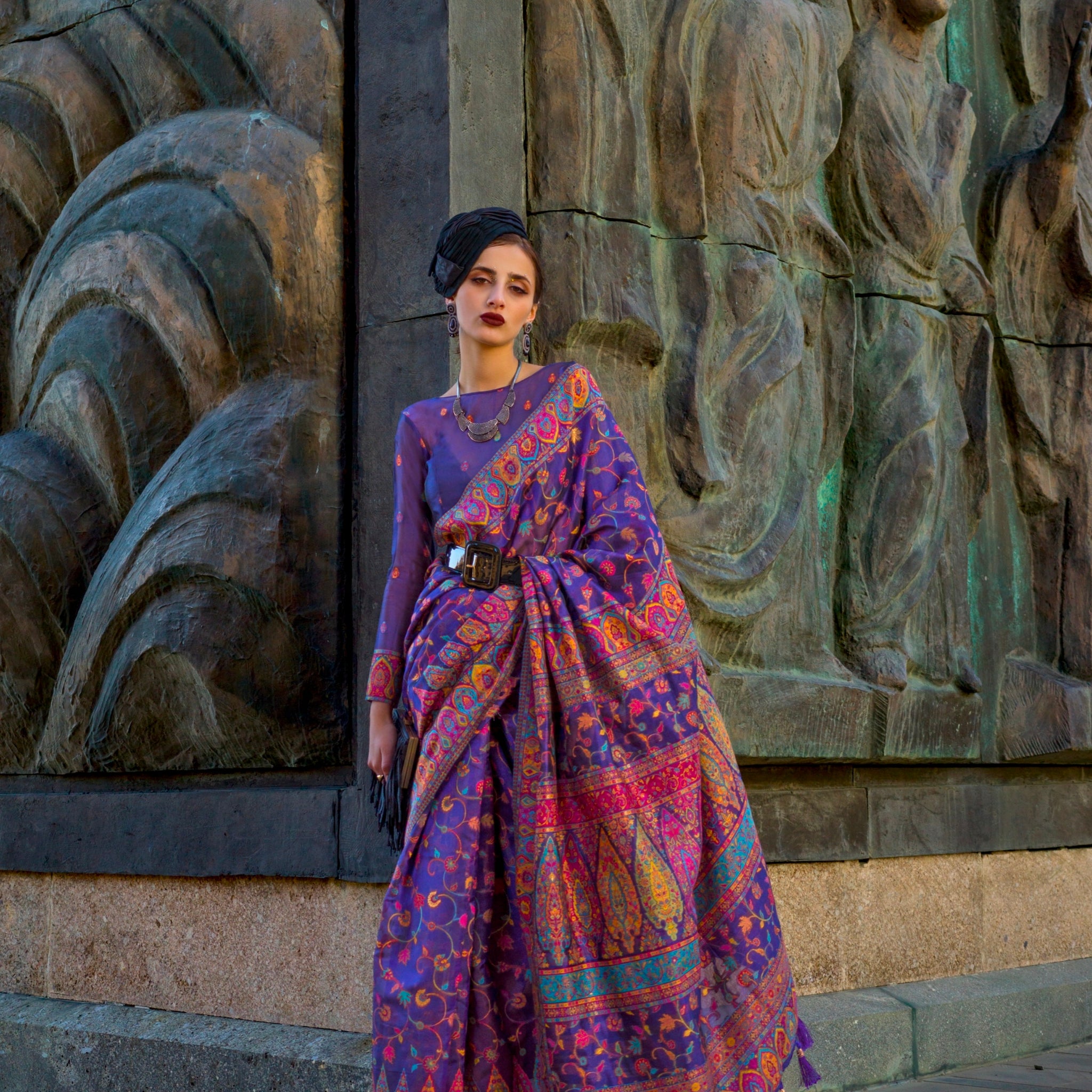 Beautiful Designer Occasion Wear Kashneer Silk Handloom Weaving Saree