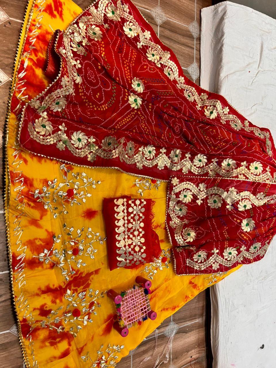 Rajasthani Traditional Georgette Gottapatti Lehenga Chunni - Anant Exports