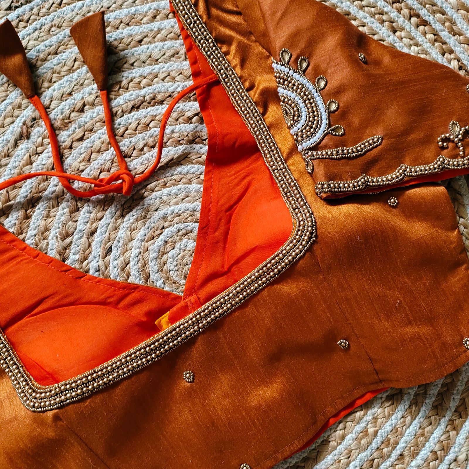 Beautiful Designer Golden Handcrafted Blouse