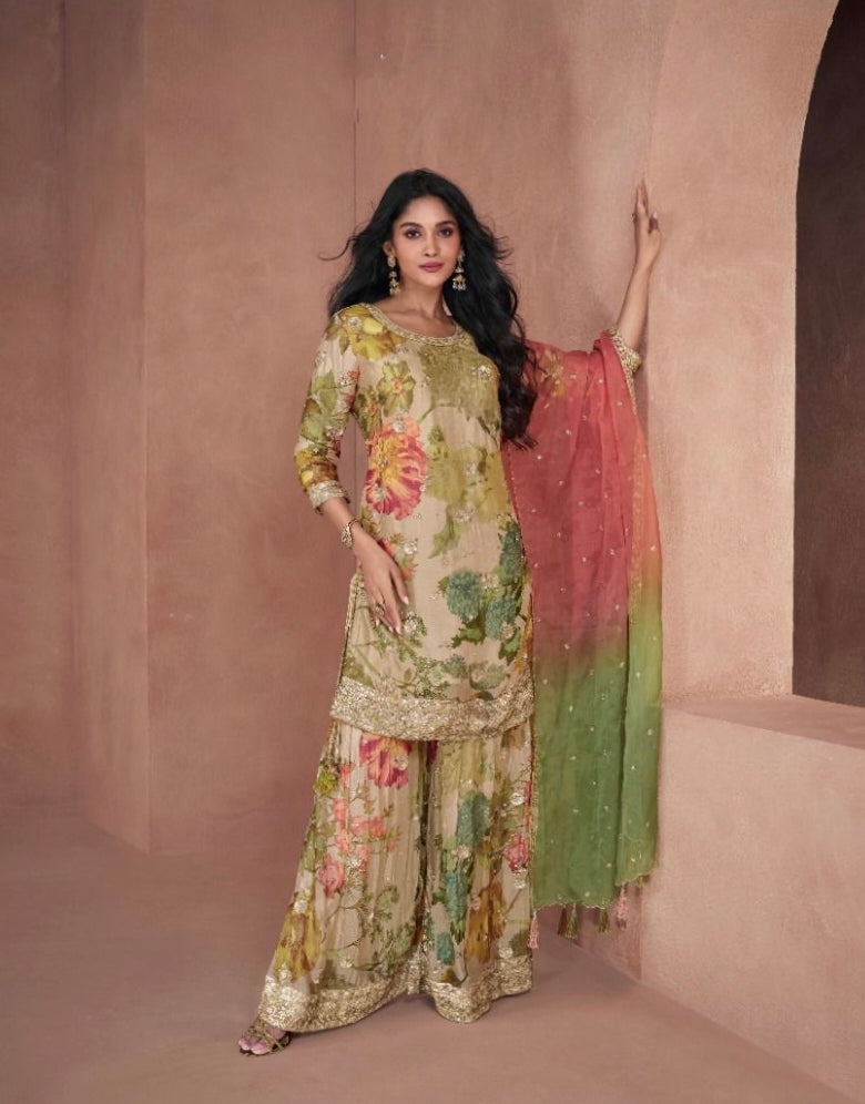 Sayuri Designer Lotus Nx Real Georgette Suit D.No.5296