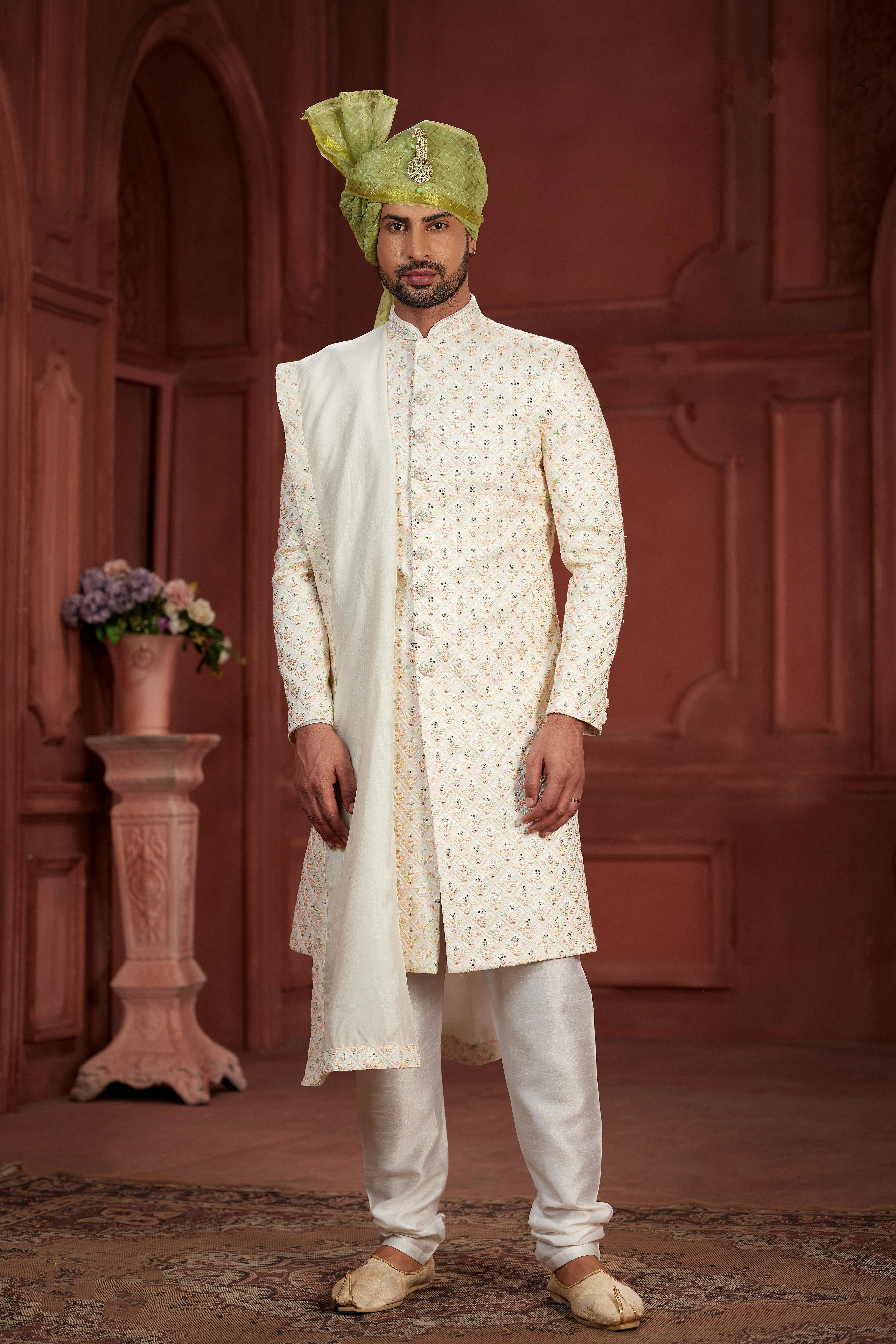 Indian Traditional Wedding Designer Sherwani Suit