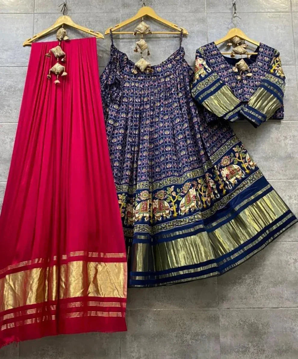 Party Wear Designer Pure Gaji Silk Chaniya Choli - Anant Exports