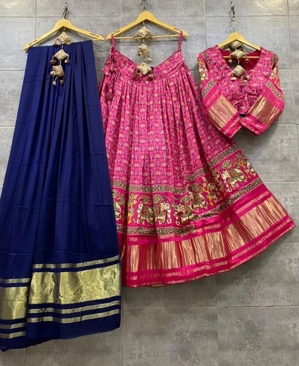 Party Wear Designer Pure Gaji Silk Chaniya Choli