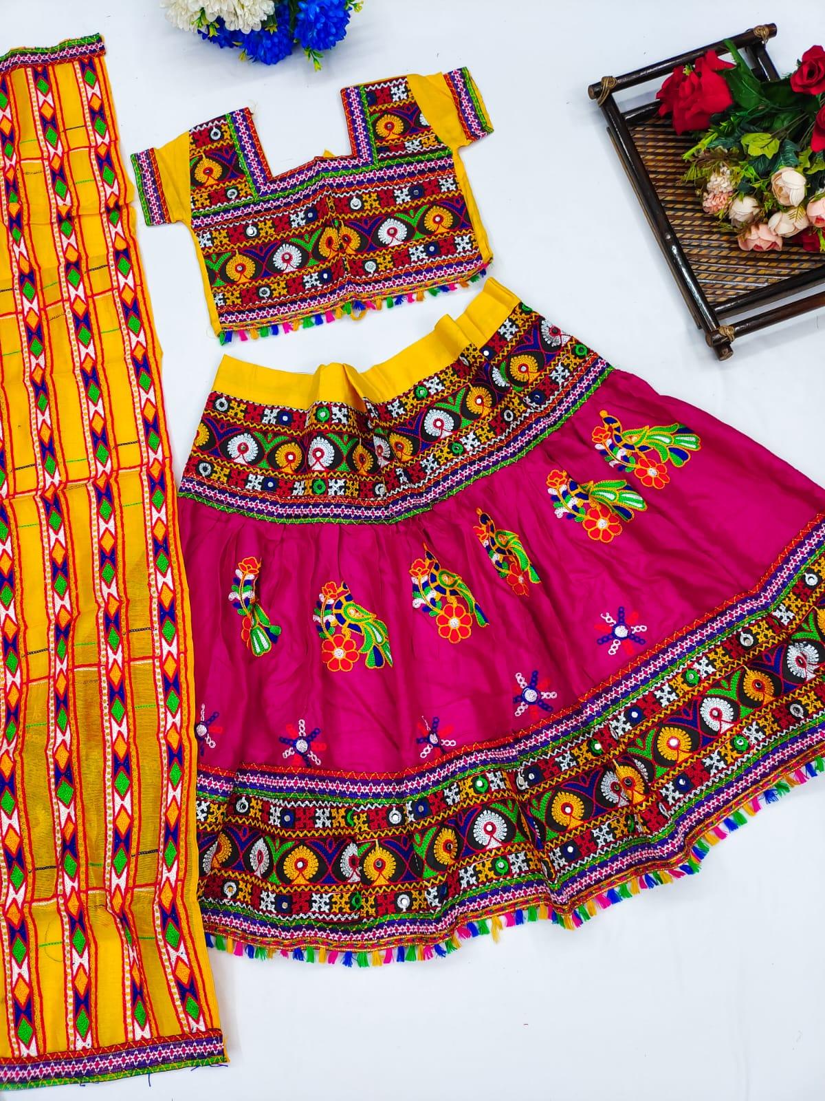 Kids Traditional Dandiya Ras Navratri Kedia Lehenga Choli - Anant Exports