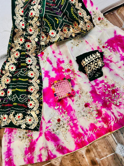 Rajasthani Traditional Georgette Gottapatti Lehenga Chunni - Anant Exports