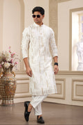 Men’s engagement kurta in white