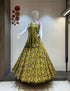 Yellow Ajrakh Print Cotton Chaniya Choli with Dupatta for Navratri Festive Wear