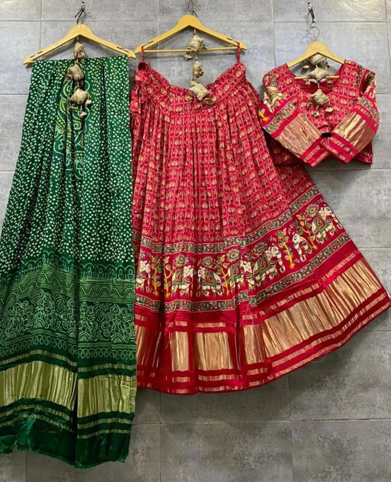 Party Wear Designer Pure Gaji Silk Chaniya Choli