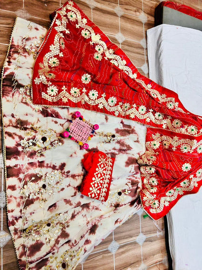 Rajasthani Traditional Georgette Gottapatti Lehenga Chunni - Anant Exports