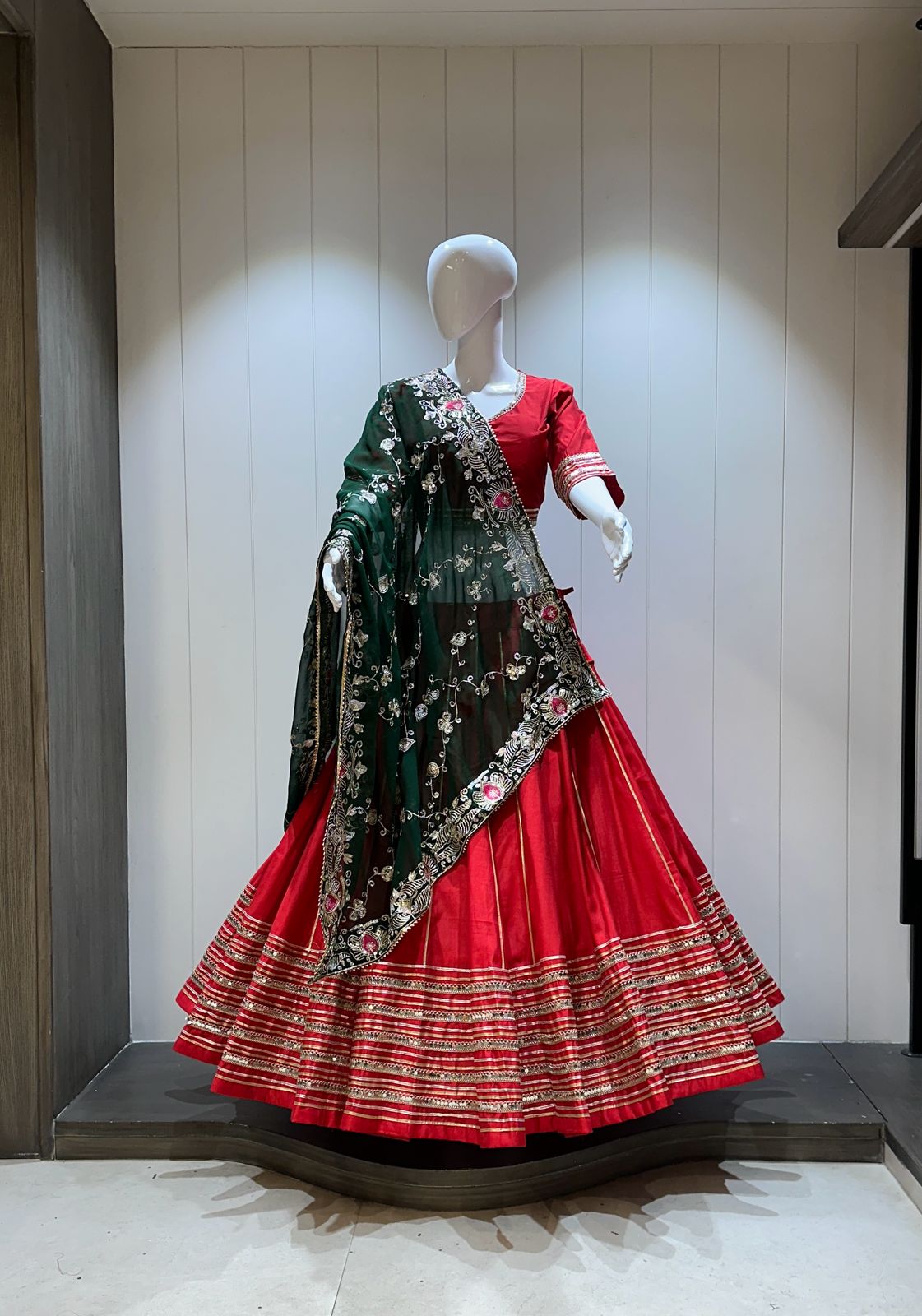 Traditional red chaniya choli