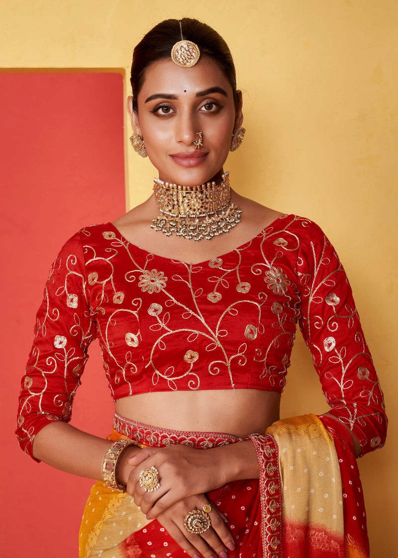 Beautiful Designer Occasion Wear Pure Chiffon Saree