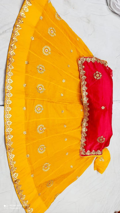 Rajsthani Traditional Rajputi Pure Organza Butti Work Lehenga Choli - Anant Exports