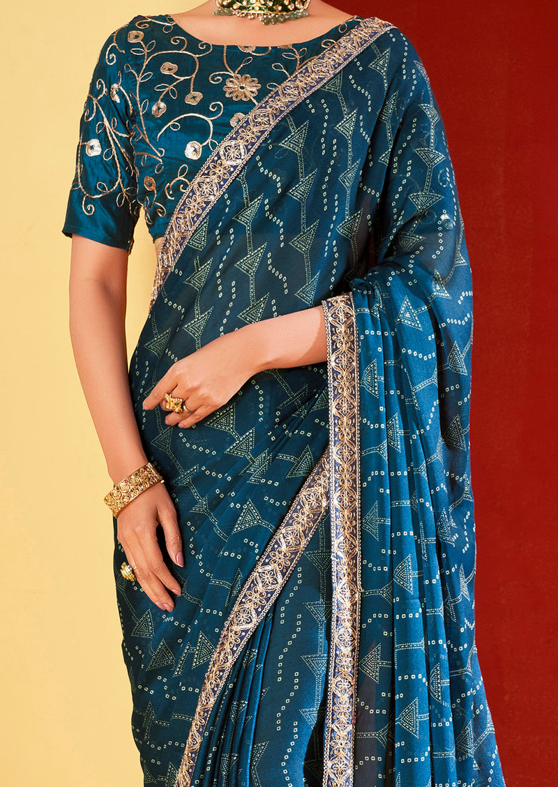 Beautiful Designer Occasion Wear Pure Chiffon Saree