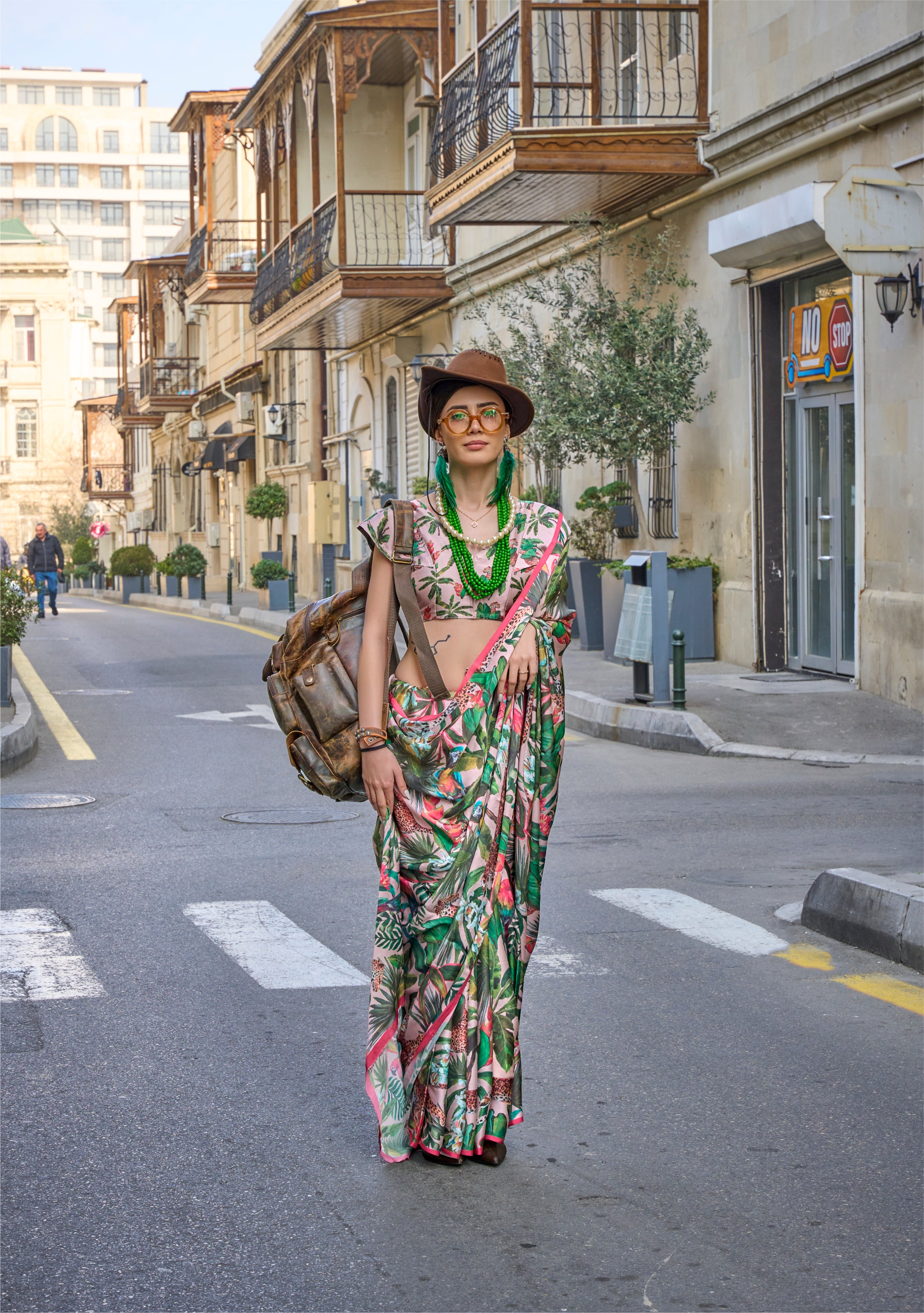 Beautiful Casual Wear Satin Georgette With Digital Print Saree