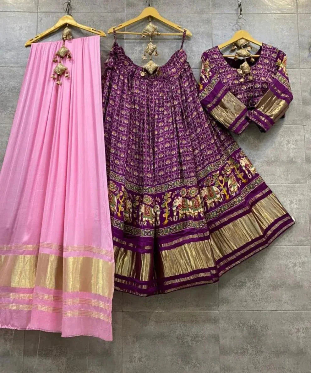 Party Wear Designer Pure Gaji Silk Chaniya Choli - Anant Exports