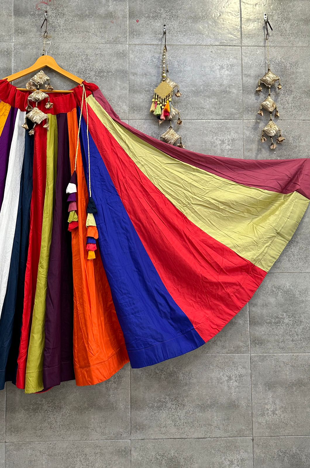 Beautiful Partywear Pure Reyon Cotton Rainbow Skirt