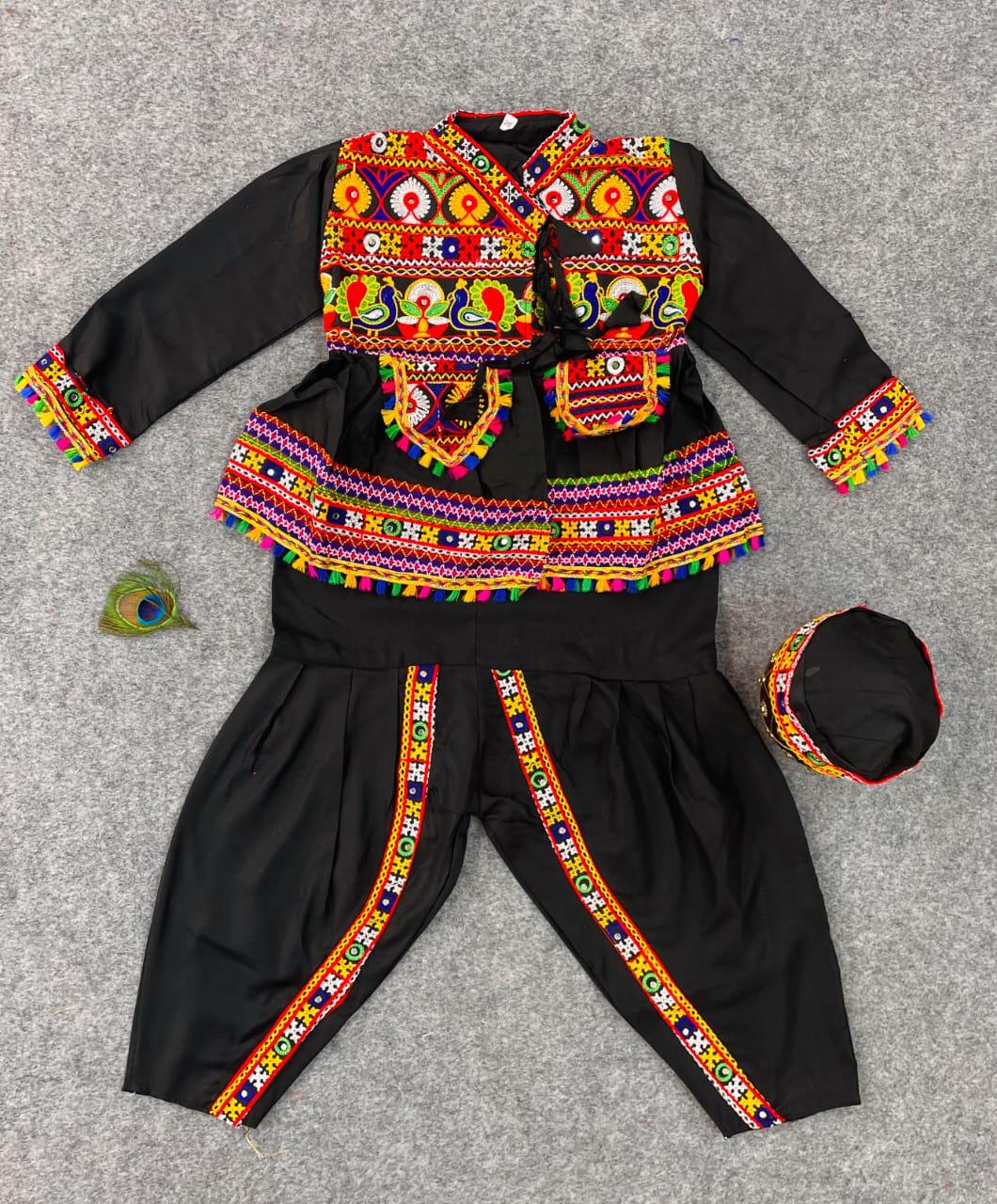 Kids Traditional Classy Dhoti, Kedia and Cap Navratri Dress - Anant Exports
