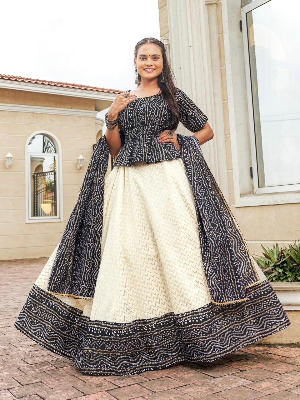 Navratri Special Traditional Bandhej Lehenga choli