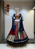 Maroon navy Gamthi chaniya choli with Jaam cotton and 14-meter flare

