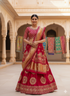 Red Pure Modal Gajji Silk Rajsthani Lehenga Choli 