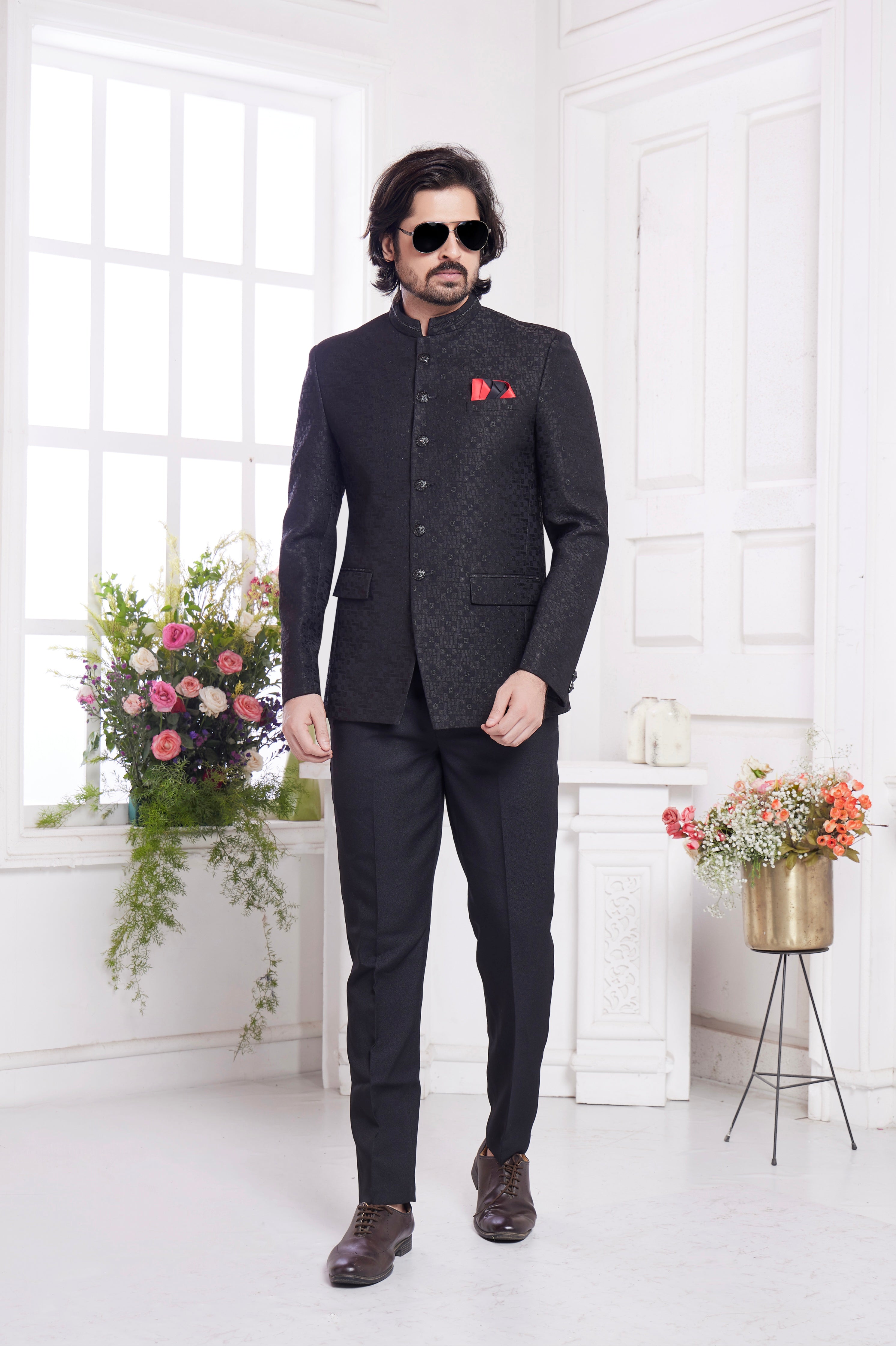 Designer black jodhpuri jacket

