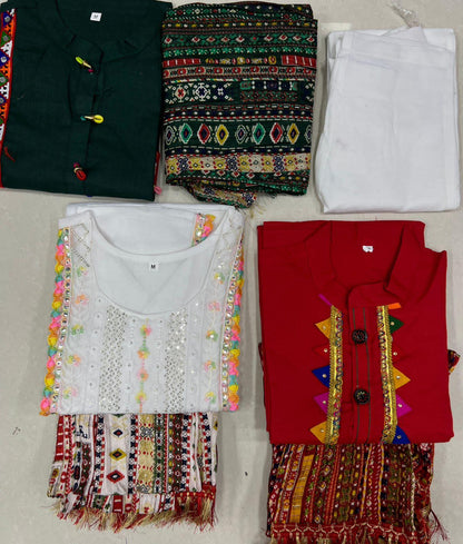 Navratri Special Couple combo of Kurta with Pajama &amp; Kurti with Pants &amp; Dupatta Dress - Anant Exports