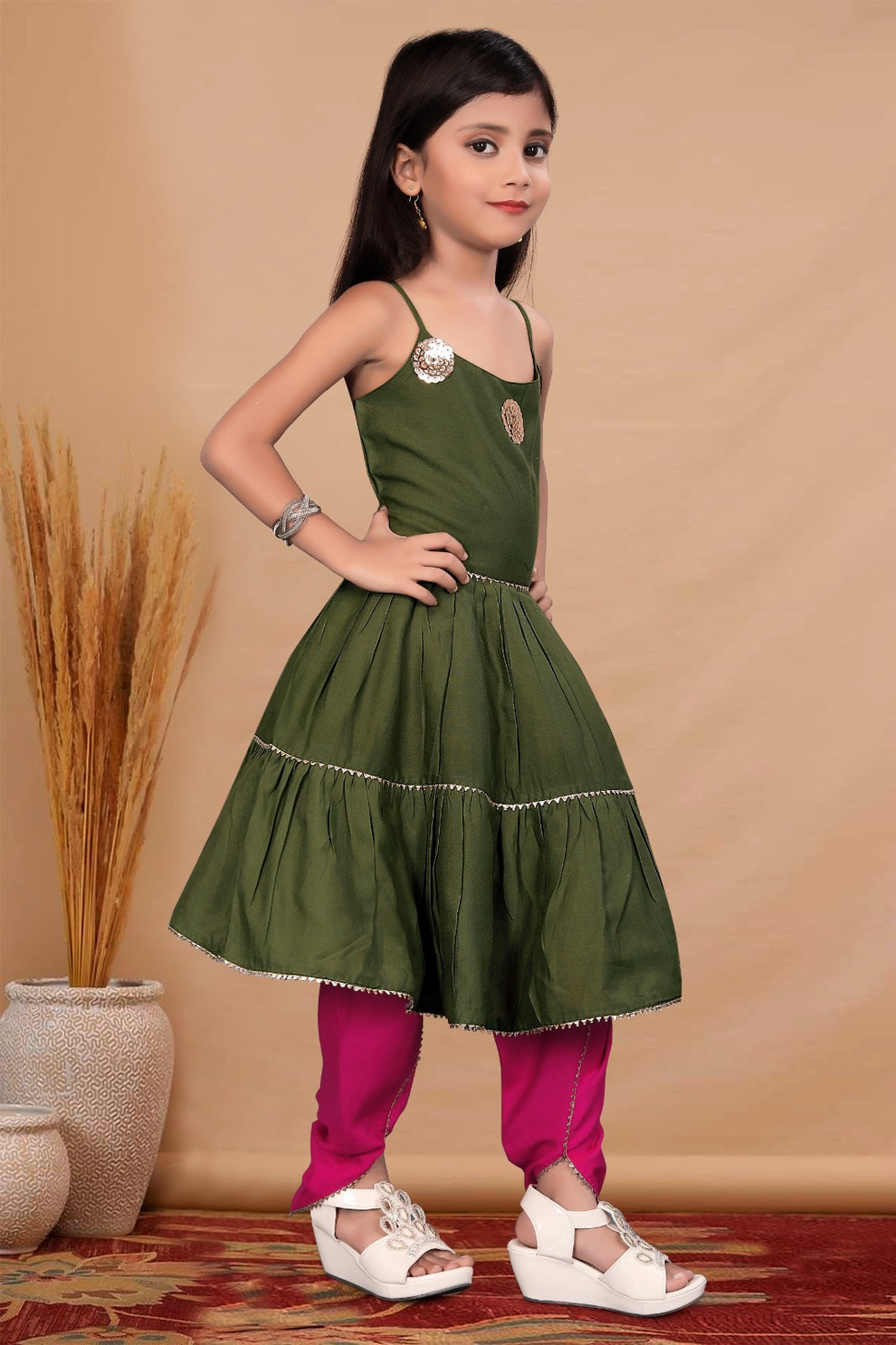 Designer Party Wear Kids Crop Top & Plazzo Dress